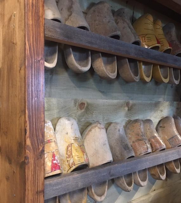 Wooden shoes in process