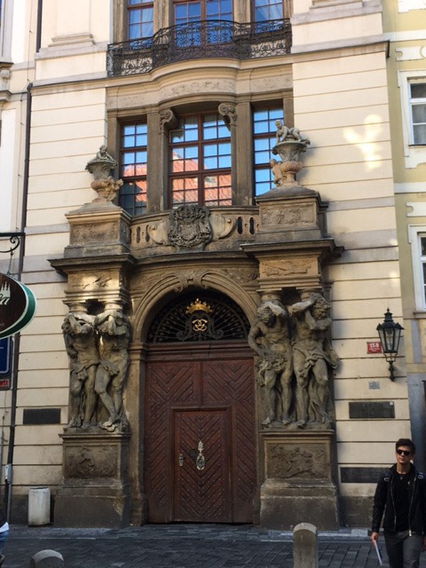 Many of the doorways in Prague are extravagantly adorned