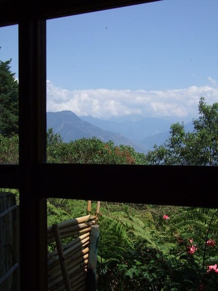 The view from our cabaña in Coroico