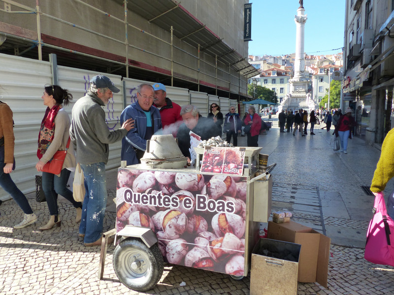 Busy chestnut vendor