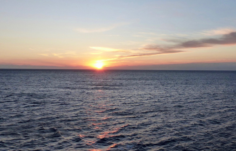 Sunrise after entering Atlantic