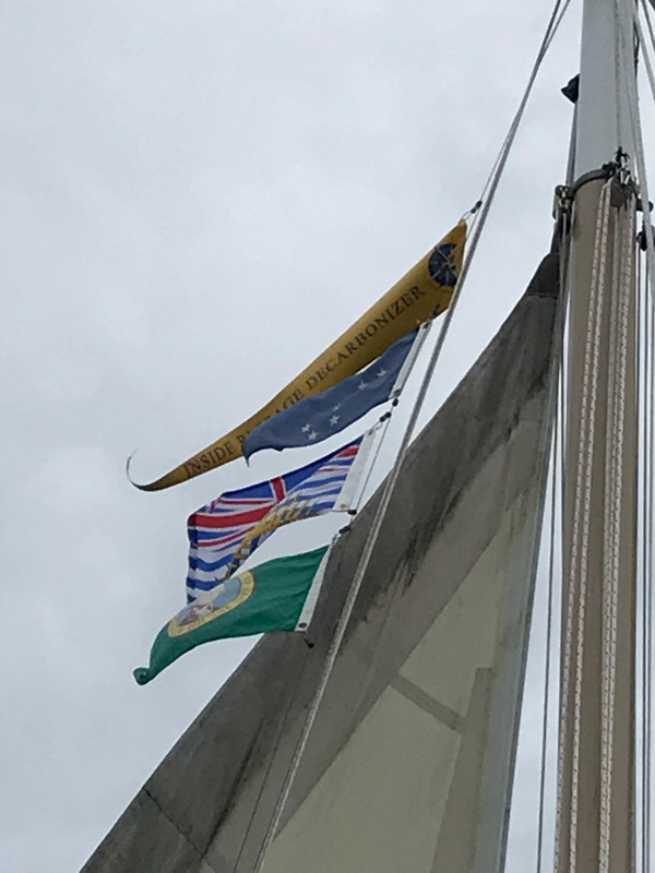 IPDP decarbonizer streamer, flags of AK, BC & WA