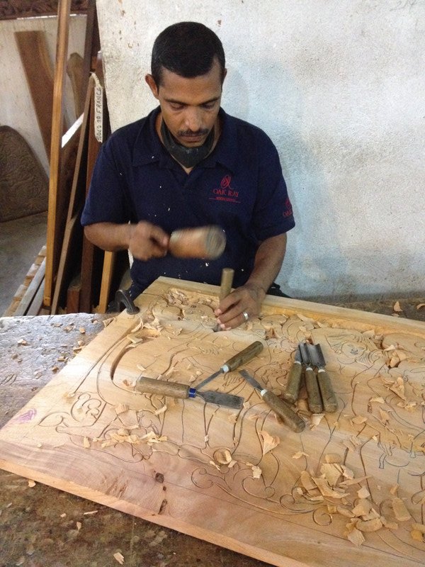 Woodcarver at work