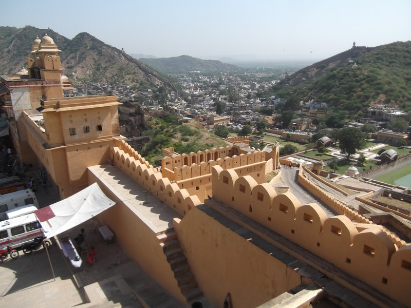 Jaipur Amber Fort View down Valley