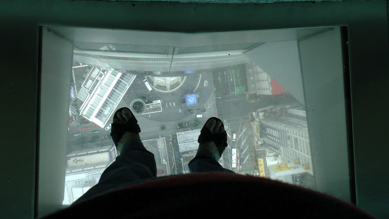 Me standing on the glass panel in Skytower