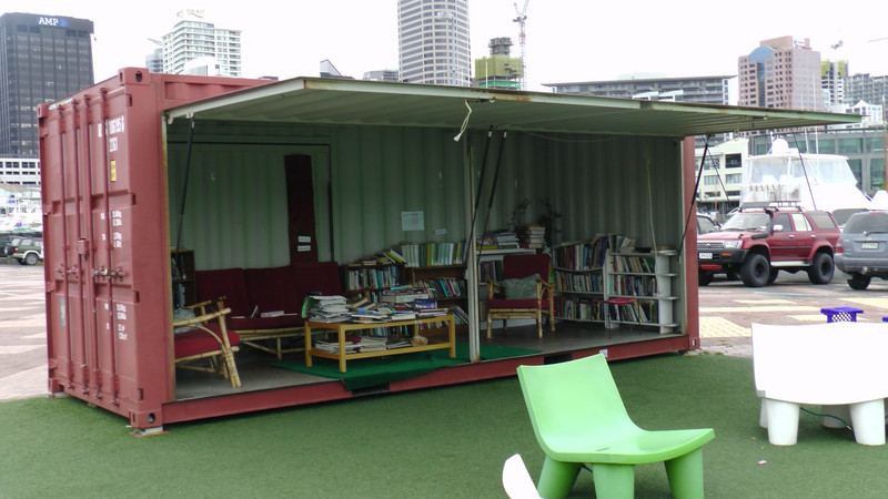 Auckland: books in a container
