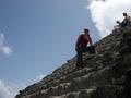 Climbing the temple in El Mundo Perdido