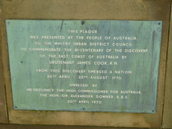 The plaque on the monument