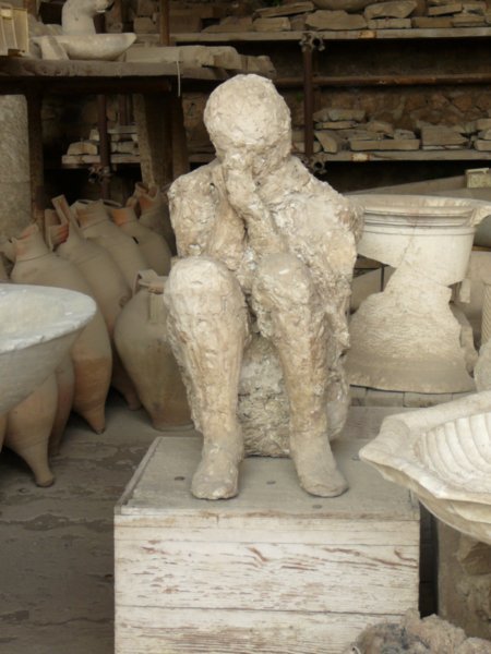 Plaster cast of victim of Mt Vesuvius' eruption