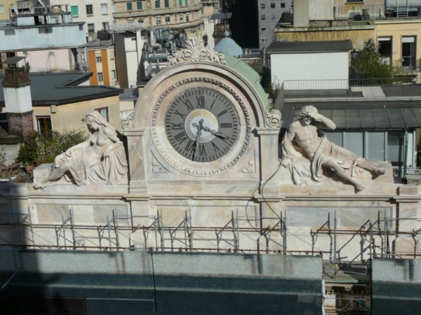 A clock on top of the Milan Cathedral