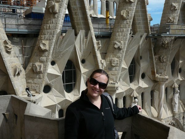 Trish at the top of Sagrada Familia