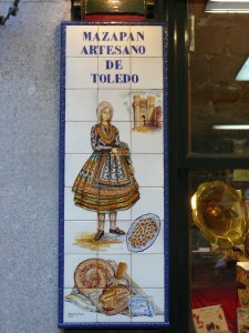 A Tiled Sign advertising Marzipan - a Toledo specialty