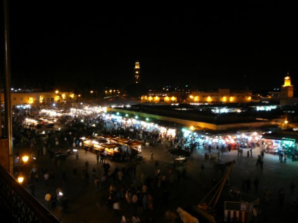 View of Djemaa el Fna from our favourite restaurant on the square