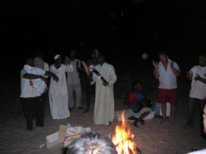 The "bon fire" and sing along on our last night on the felucca