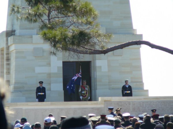 Memorial at Lone Pine during the ANZAC Day service