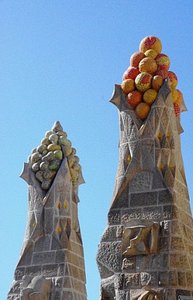 Bowls Of Fruit On Sagrada Familia
