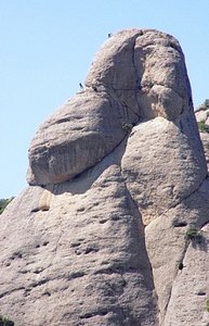 Baboon Rock at Montserrat With Abseilers