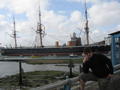 James posing with a Tall Ship