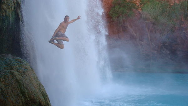 Jumping off Havasu Falls