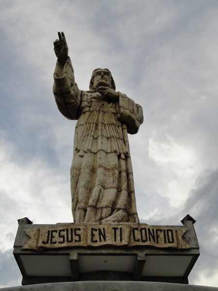 Jesus pointing south