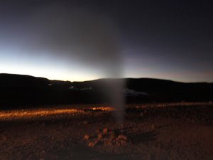 Stunning geyser field at 16,000'