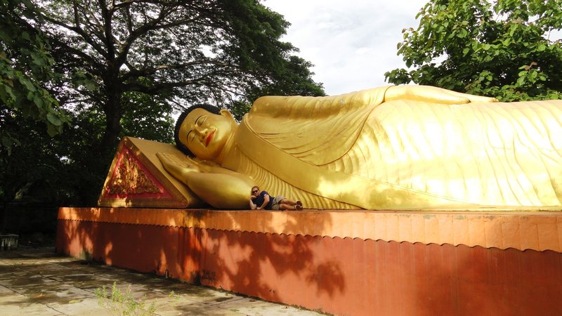 Catching some zzz's with the recling Buddha