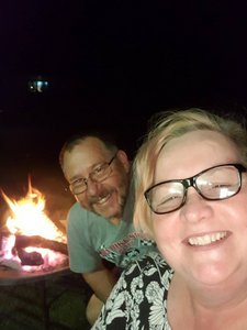 Hubby & I by the fire