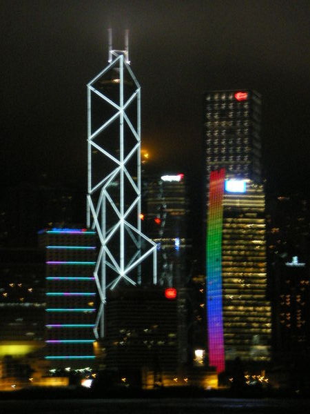 Hong Kong skyscraper light show