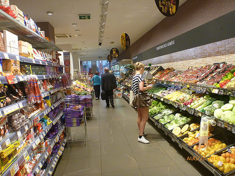 Typical grocery store in Europe.