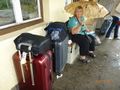 Mom and her luggage!  All of it!