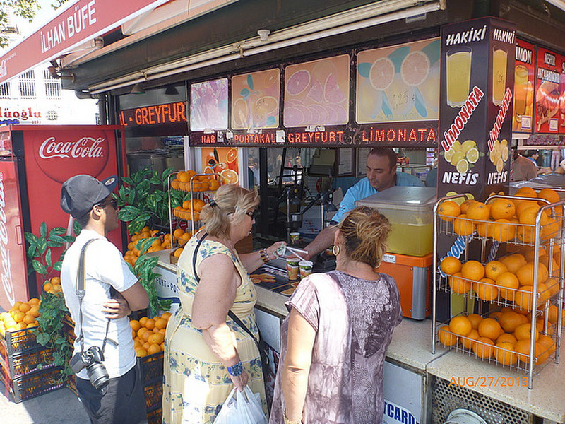 Getting some juice outside the Grand Bazaar.