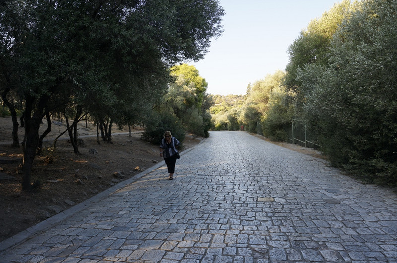 On the road to the acropolis in Athens 
