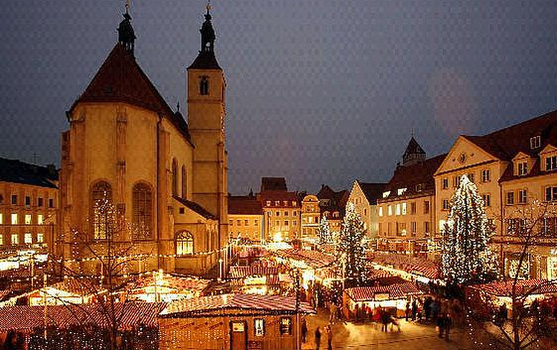 Regensburg Christmas Market at night