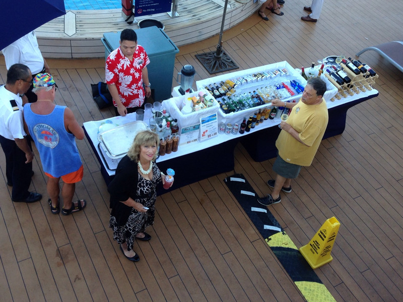 Mom Getting Her Drink for the Sail Away. 