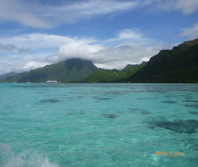 Moorea and the Ship From Our Boat