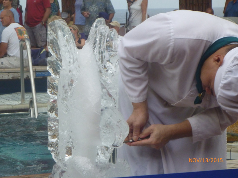 Ice Carving in Action. 