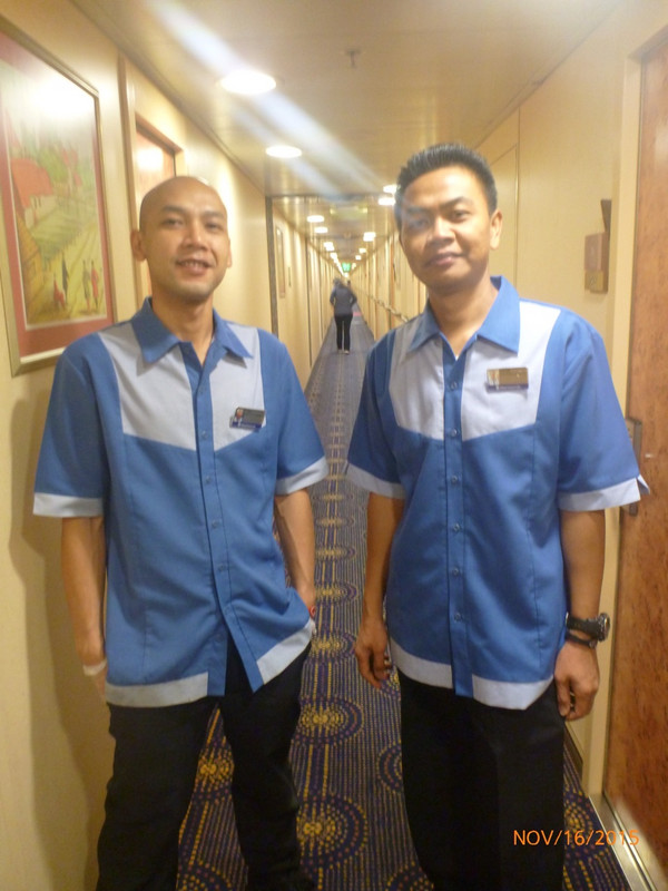 Saying Goodbye to Ono &amp; Uzon, Our Cabin Stewards. 