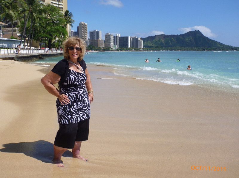 Karen on the Beach at Waikiki. 