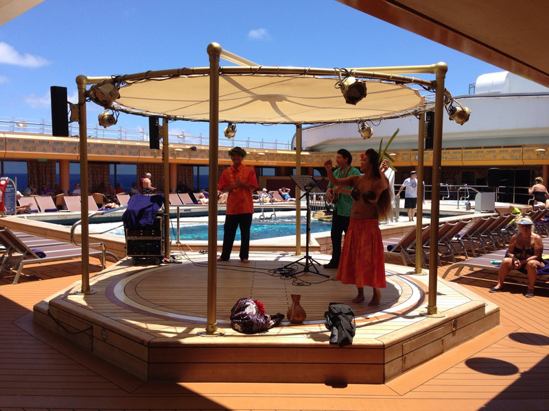 Some Hawaiian Singing &amp; Dancing by Pool at Noon. 