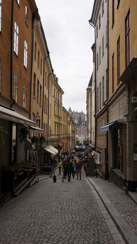 Typical Street in Old Town Stockholm, Sweden. 