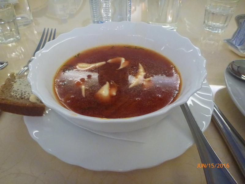 Borscht Soup. Made from Beets. Typical Russian. 