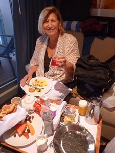 Breakfast in our Stateroom. 