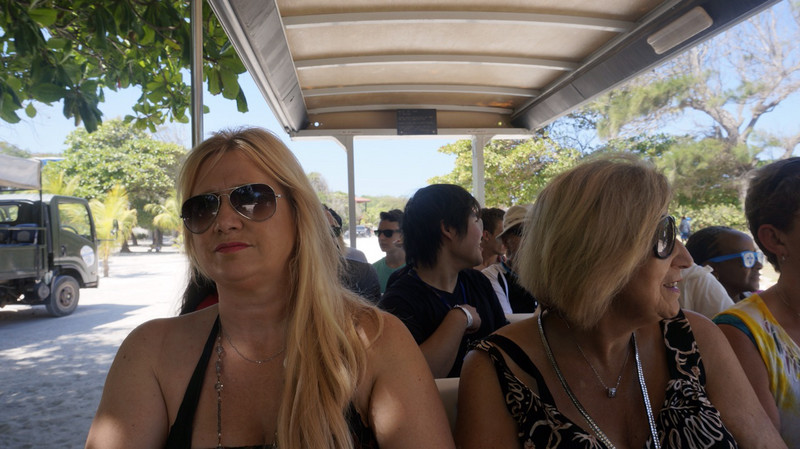 Mom &amp; Queenie on the Tram Touring Labadee