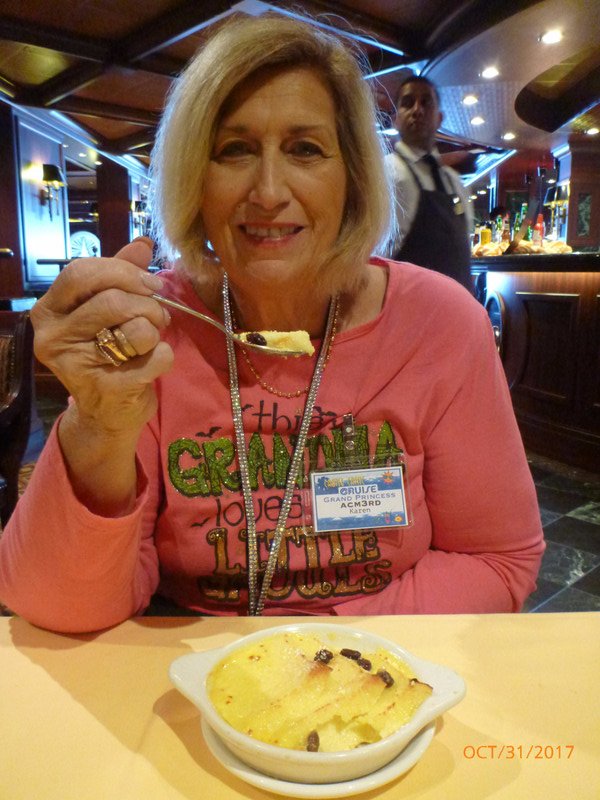 Mom with her Bread & Butter Pudding