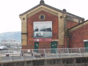 The pump house at the Titanic dry dock