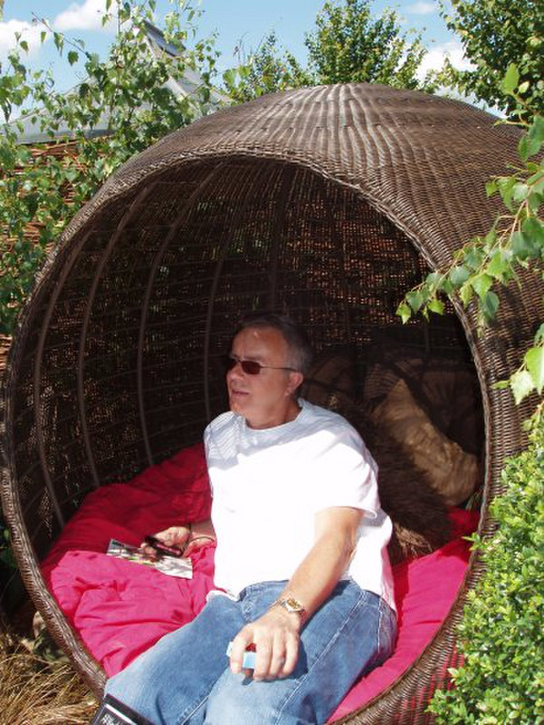 Ken resting in the Nesting chair