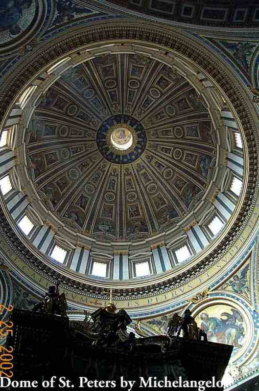 Dome of St. Peters done by Michelangelo
