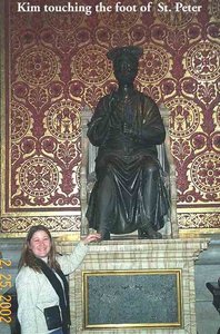 Kim touching the foot of St. Peter