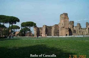 Outside the baths of Caracalla