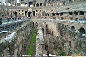 Tunnels and rooms under the floor of the Colosseum